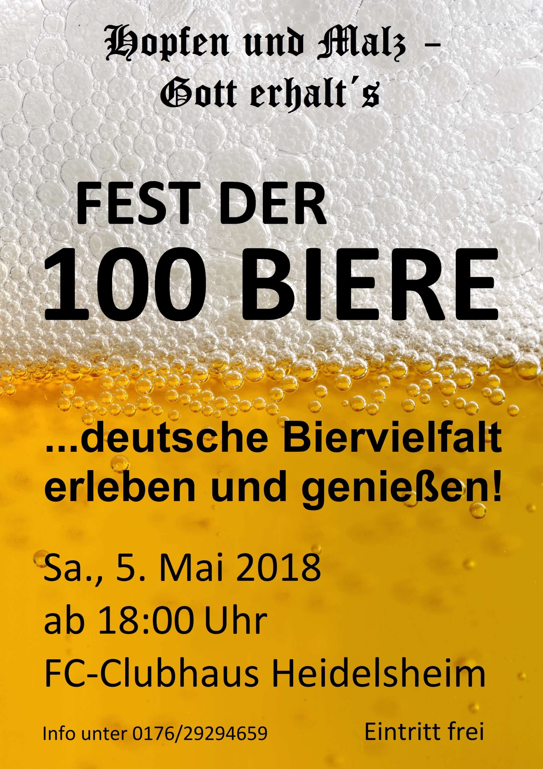 You are currently viewing Fest der 100 Biere, Sa., 5. Mai 2018
