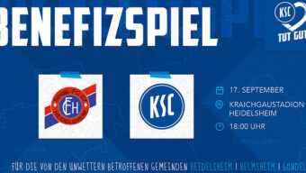 Benefizspiel des Karlsruher SC im Heidelsheimer Kraichgaustadion für die Betroffenen des Hochwassers!