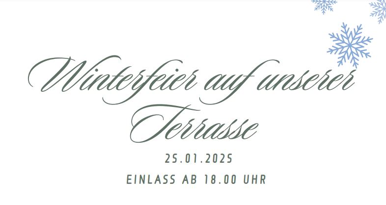 Clubhaus-Winterfeier auf der Terrasse am 25. Januar 2025 ab 18:00 Uhr!